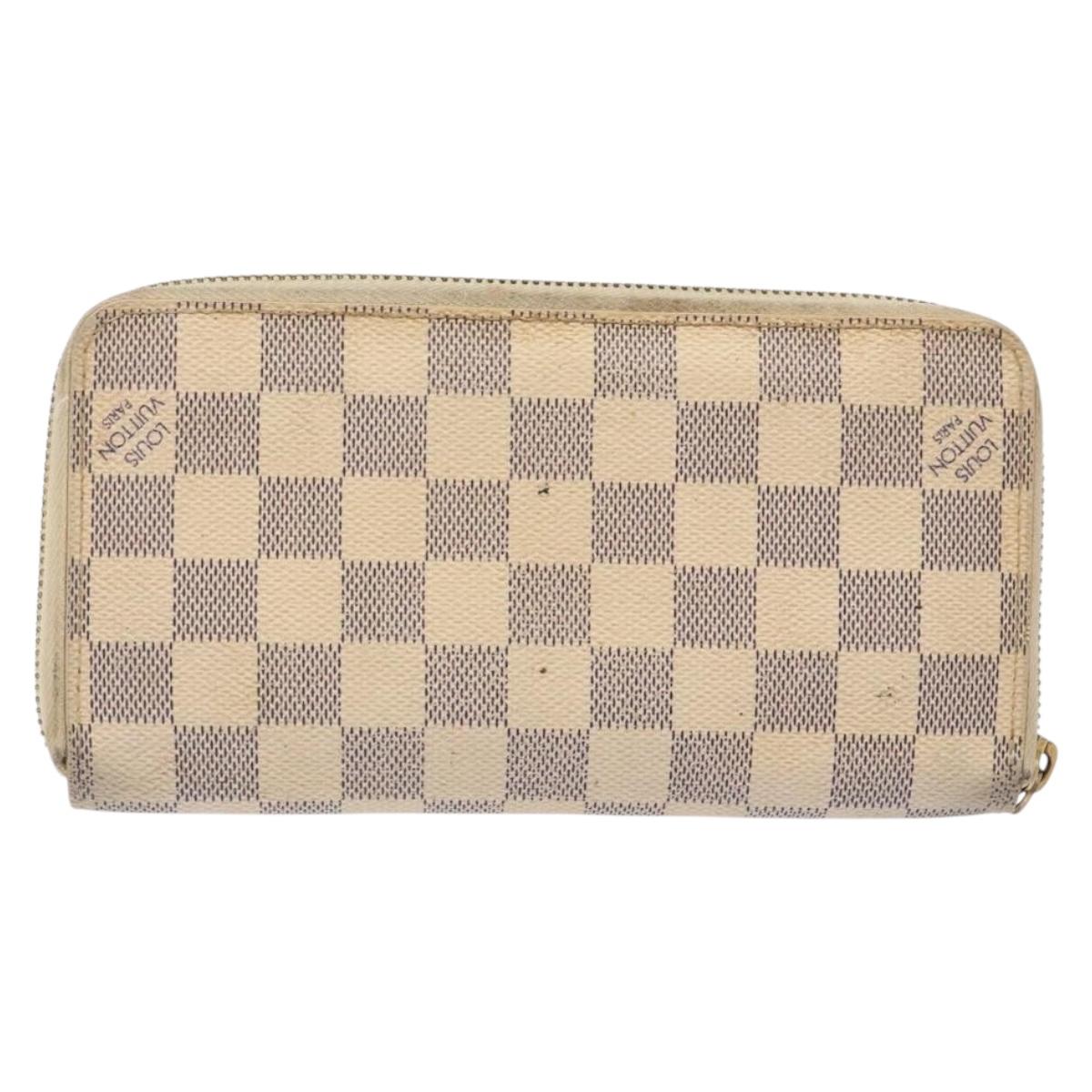 LOUIS VUITTON Damier Azur Zippy Wallet Long Wallet N60019 LV Auth 130796
