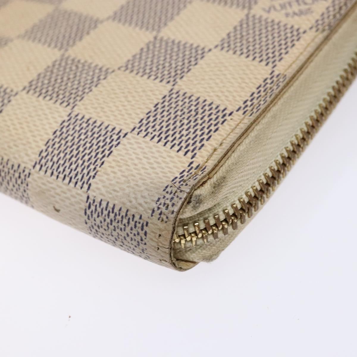 LOUIS VUITTON Damier Azur Zippy Wallet Long Wallet N60019 LV Auth 130796