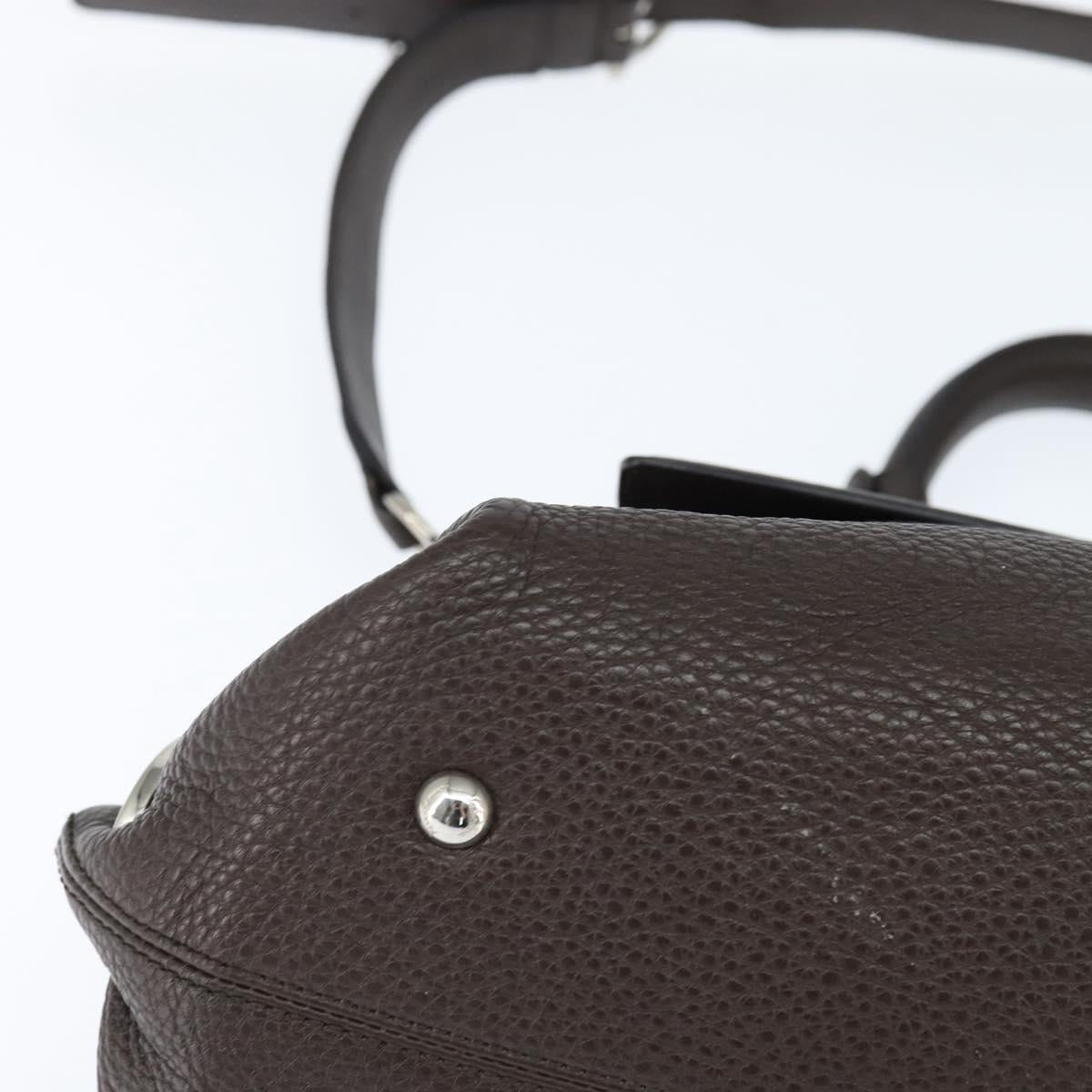 Salvatore Ferragamo Gancini Sophia Bag Leather 2way Dark Brown Auth 130806V