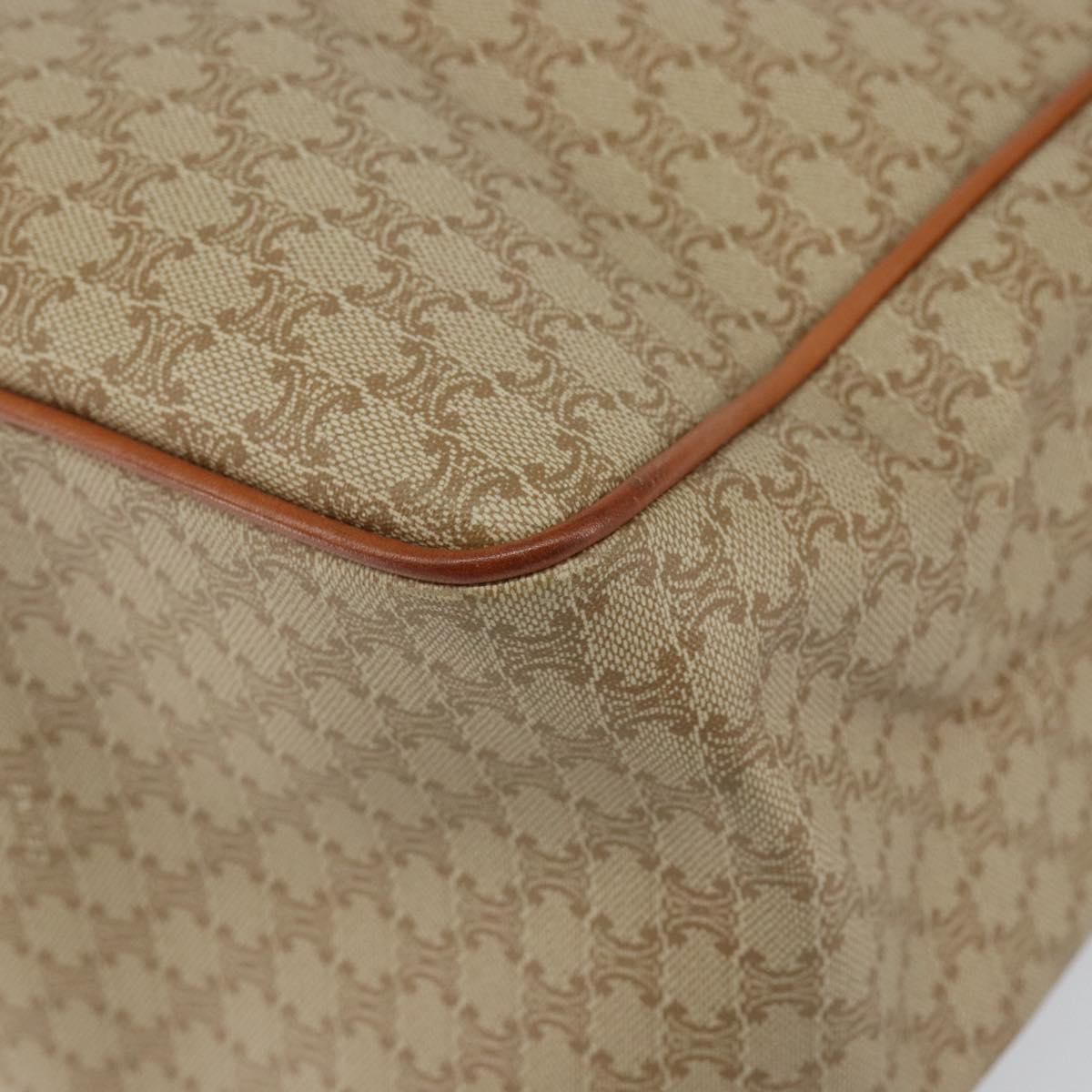 CELINE Macadam Canvas Shoulder Bag PVC Beige Gold Auth 130820