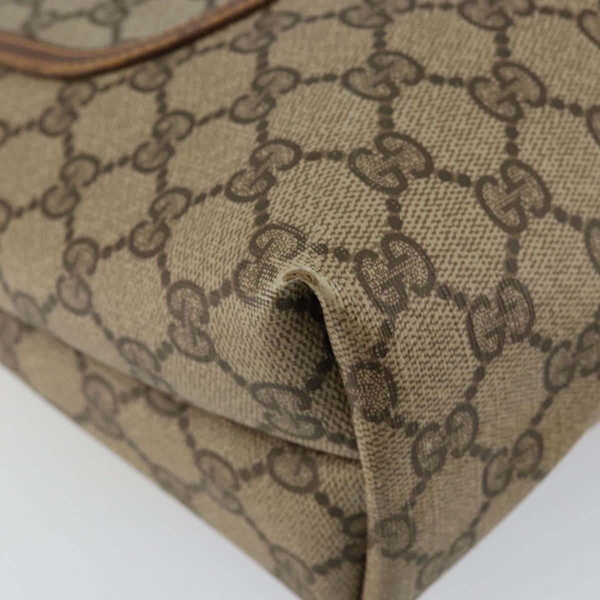 GUCCI GG Supreme Web Sherry Line Tote Bag PVC Beige Gold 89 02 003 Auth 130821