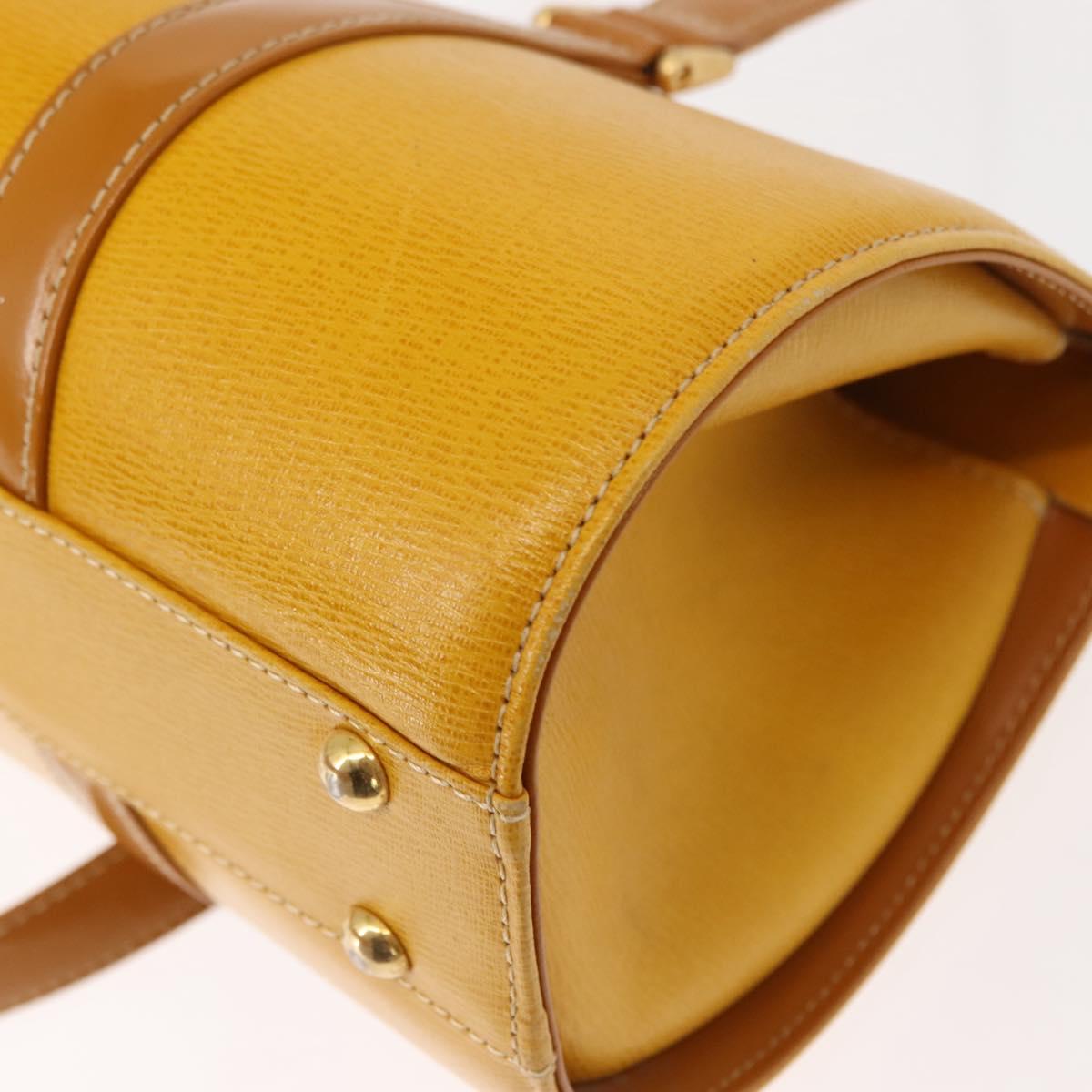 Burberrys Shoulder Bag Leather Yellow Gold Auth 130822