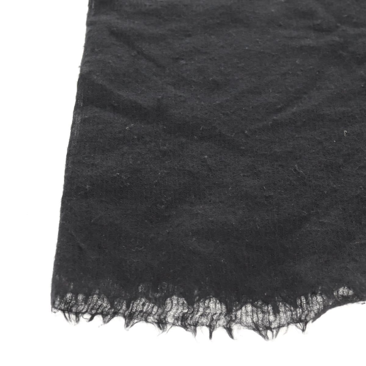 CHANEL Scarf Cashmere Black CC Auth 130826M