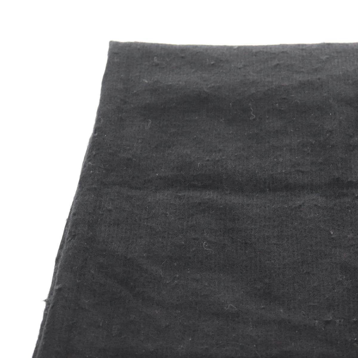CHANEL Scarf Cashmere Black CC Auth 130826M