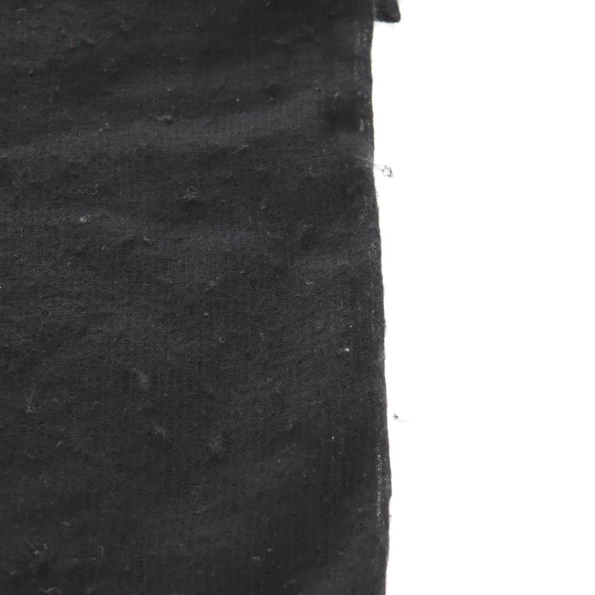 CHANEL Scarf Cashmere Black CC Auth 130826M