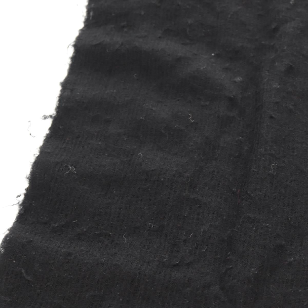 CHANEL Scarf Cashmere Black CC Auth 130826M