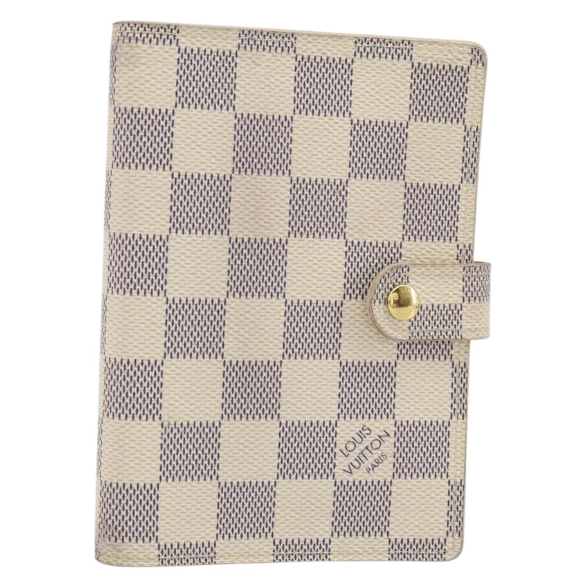 LOUIS VUITTON Damier Azur Agenda PM Day Planner Cover R20706 LV Auth 130831