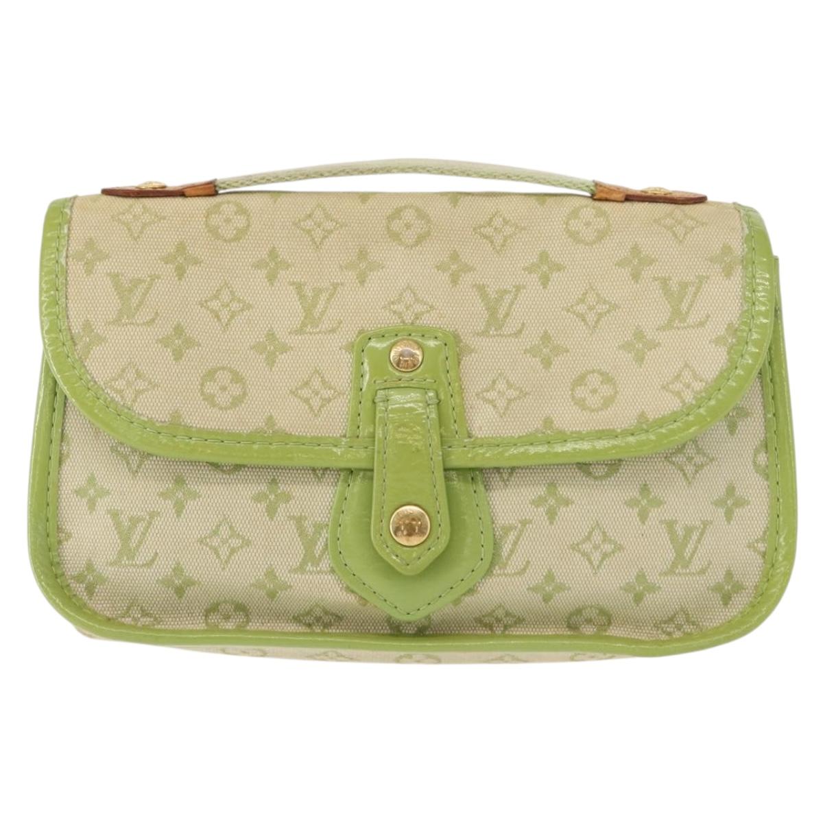 LOUIS VUITTON Mini Mini Trousse Marie Kate Pouch Almond Green M92935 Auth 130833