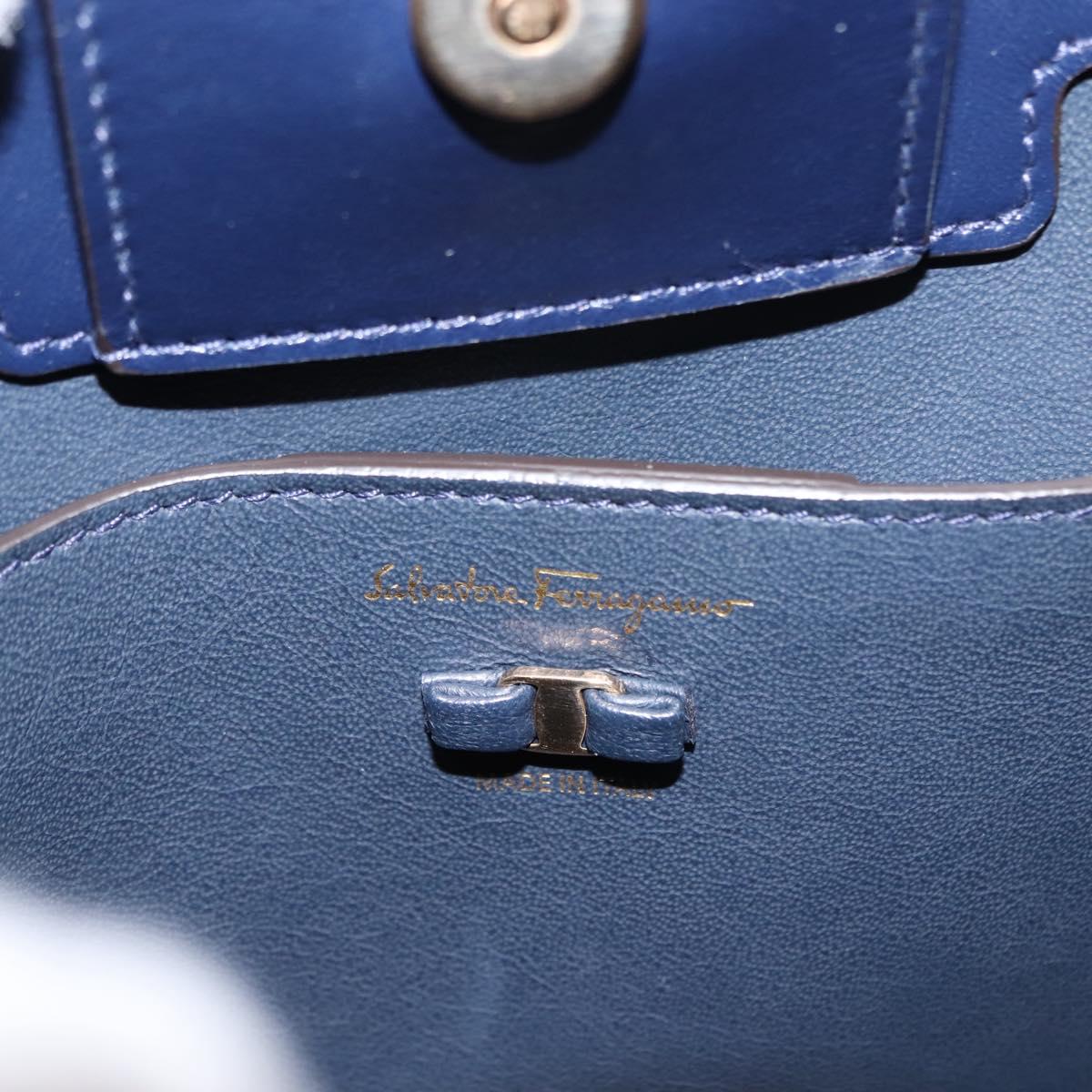 Salvatore Ferragamo Hand Bag Canvas 2way Multicolor Gold Auth 130836V