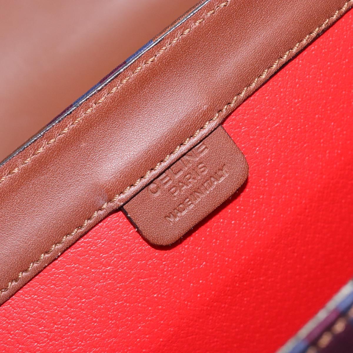 CELINE Shoulder Bag Canvas Multicolor Gold Auth 130839V