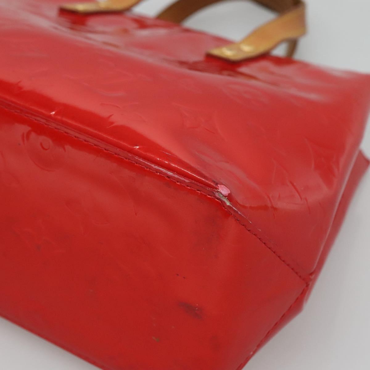 LOUIS VUITTON Monogram Vernis Reade PM Hand Bag Red Rouge M91088 LV Auth 130850