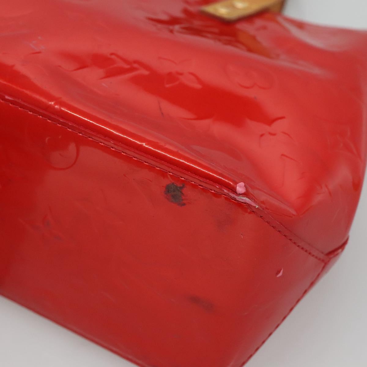 LOUIS VUITTON Monogram Vernis Reade PM Hand Bag Red Rouge M91088 LV Auth 130850