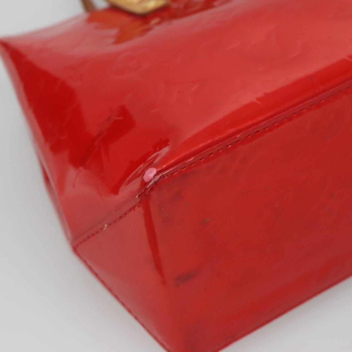 LOUIS VUITTON Monogram Vernis Reade PM Hand Bag Red Rouge M91088 LV Auth 130850
