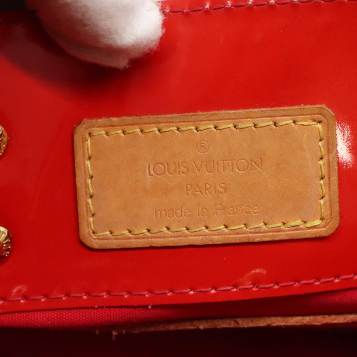 LOUIS VUITTON Monogram Vernis Reade PM Hand Bag Red Rouge M91088 LV Auth 130850