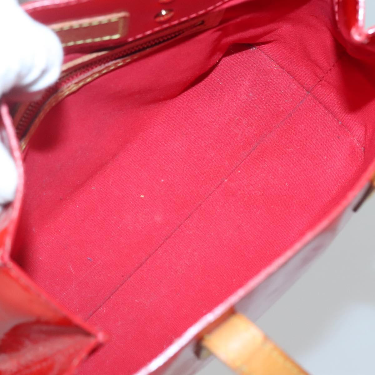 LOUIS VUITTON Monogram Vernis Reade PM Hand Bag Red Rouge M91088 LV Auth 130850
