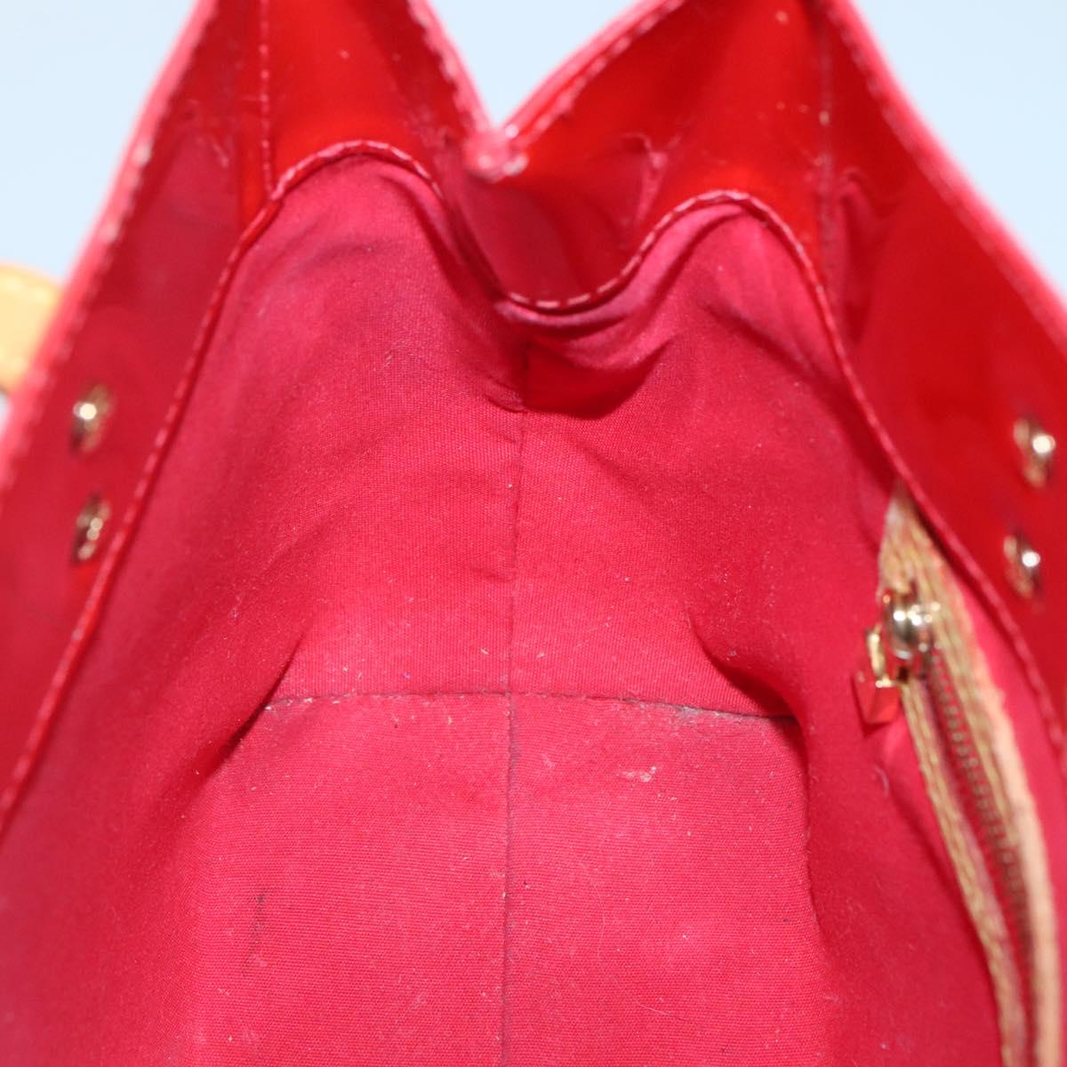 LOUIS VUITTON Monogram Vernis Reade PM Hand Bag Red Rouge M91088 LV Auth 130850