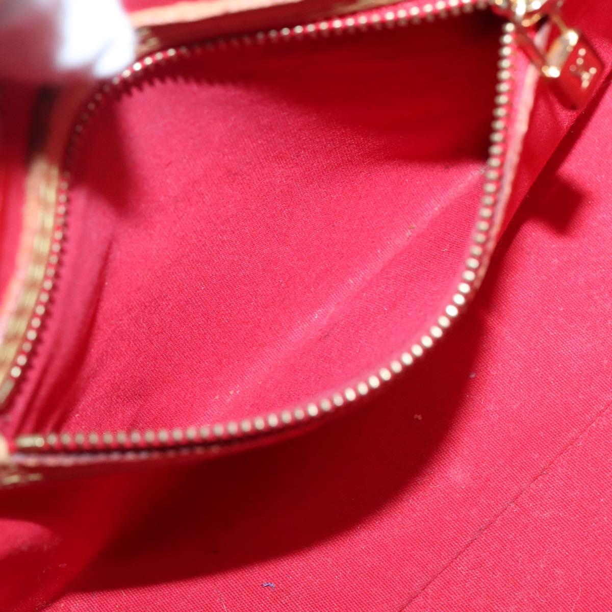 LOUIS VUITTON Monogram Vernis Reade PM Hand Bag Red Rouge M91088 LV Auth 130850