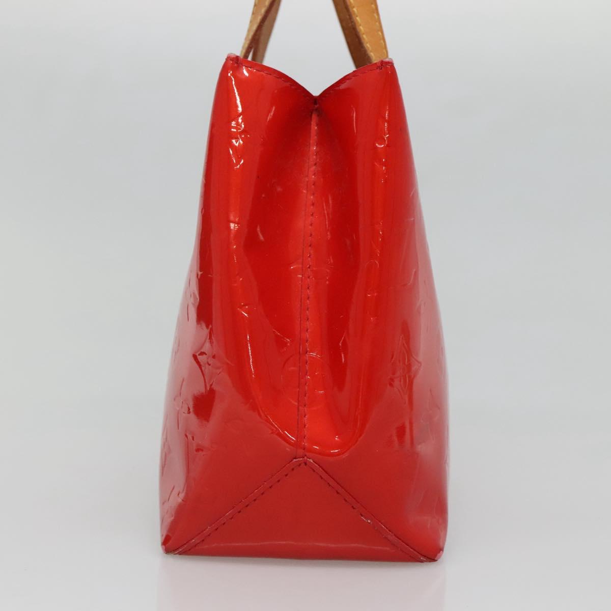 LOUIS VUITTON Monogram Vernis Reade PM Hand Bag Red Rouge M91088 LV Auth 130850