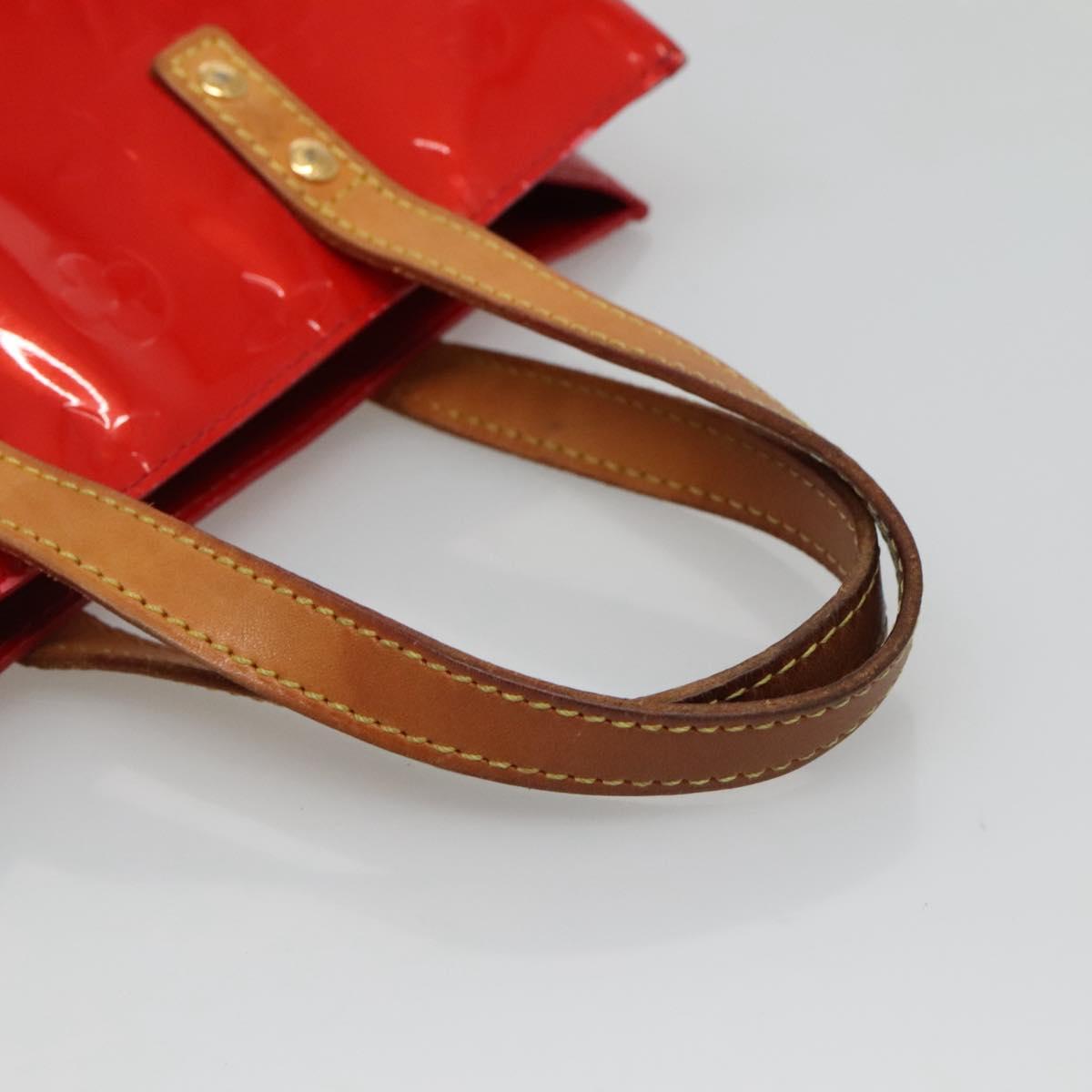 LOUIS VUITTON Monogram Vernis Reade PM Hand Bag Red Rouge M91088 LV Auth 130850