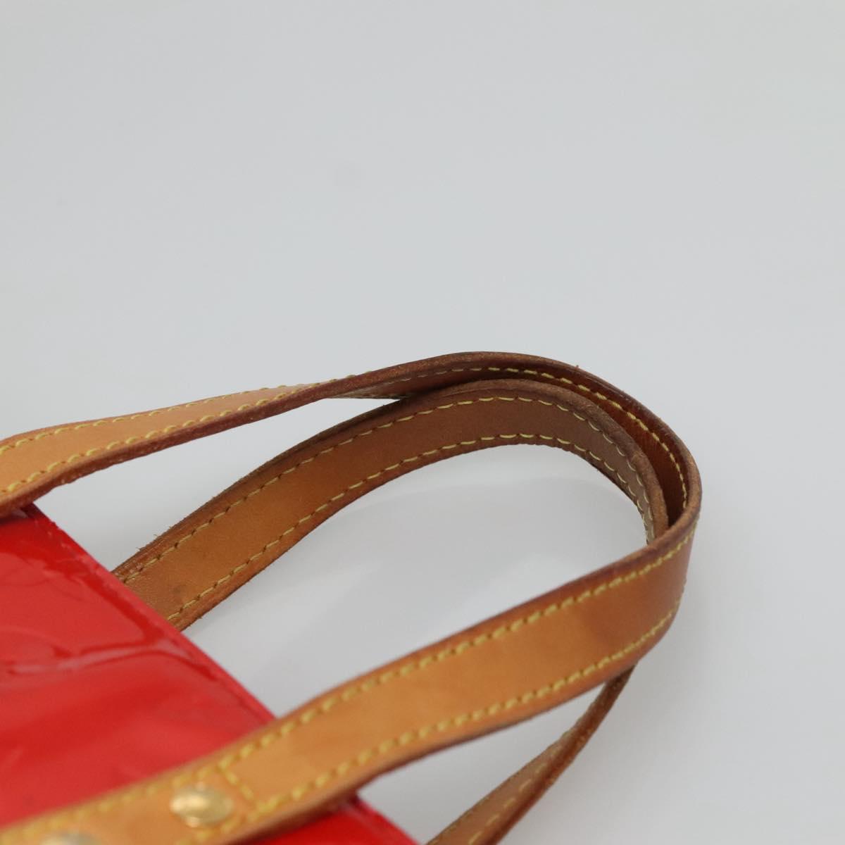 LOUIS VUITTON Monogram Vernis Reade PM Hand Bag Red Rouge M91088 LV Auth 130850
