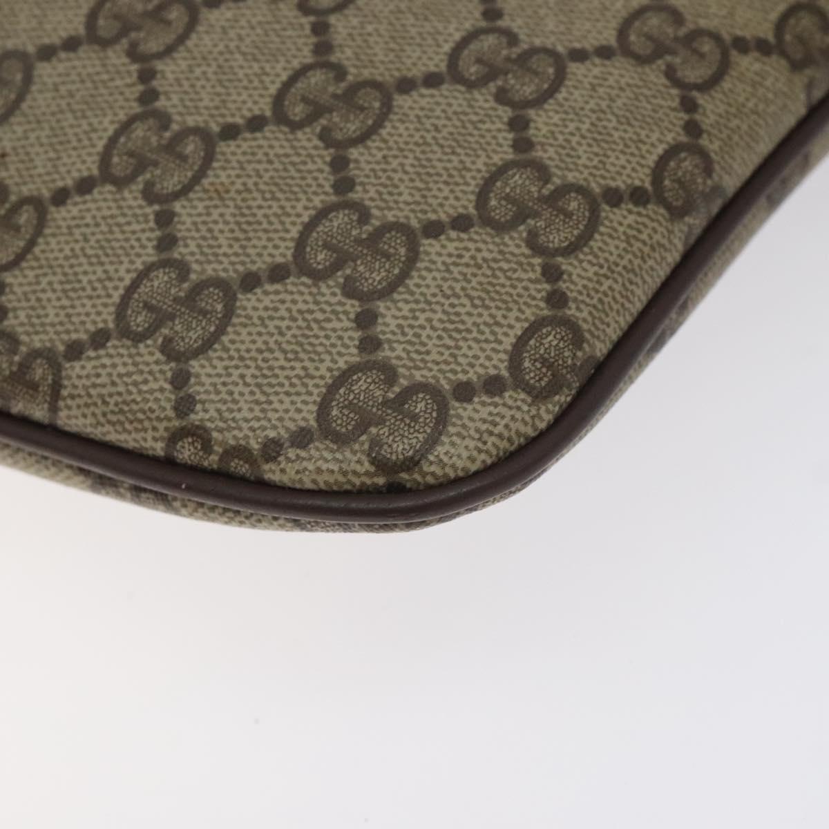 GUCCI GG Supreme Web Sherry Line Shoulder Bag PVC Beige 904 02 047 Auth 130857