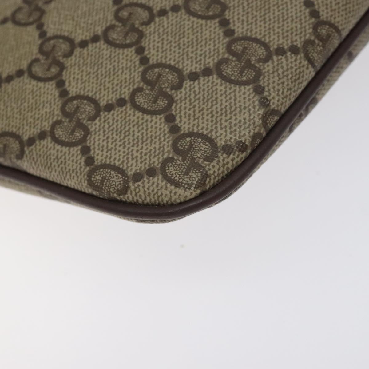 GUCCI GG Supreme Web Sherry Line Shoulder Bag PVC Beige 904 02 047 Auth 130857