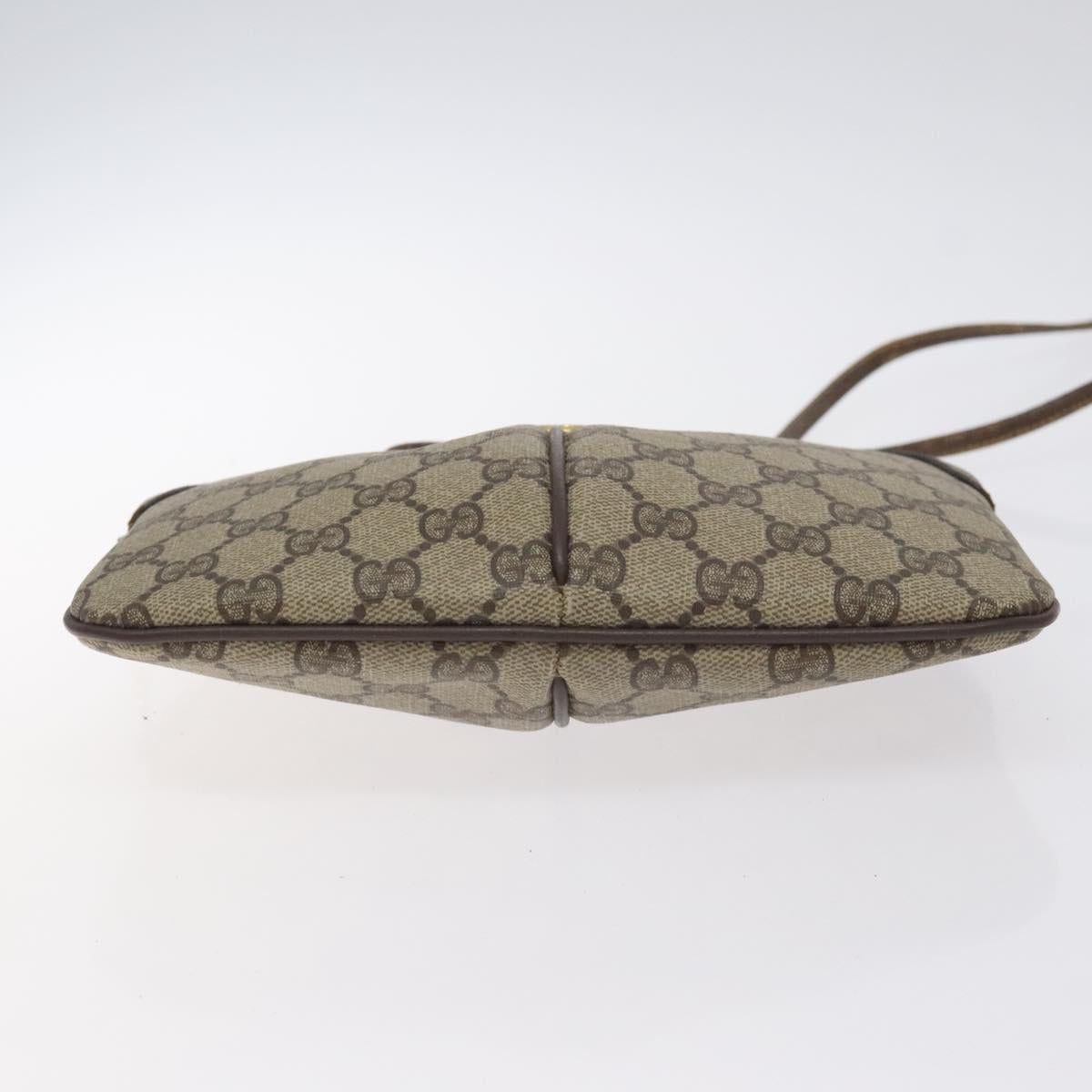 GUCCI GG Supreme Web Sherry Line Shoulder Bag PVC Beige 904 02 047 Auth 130857