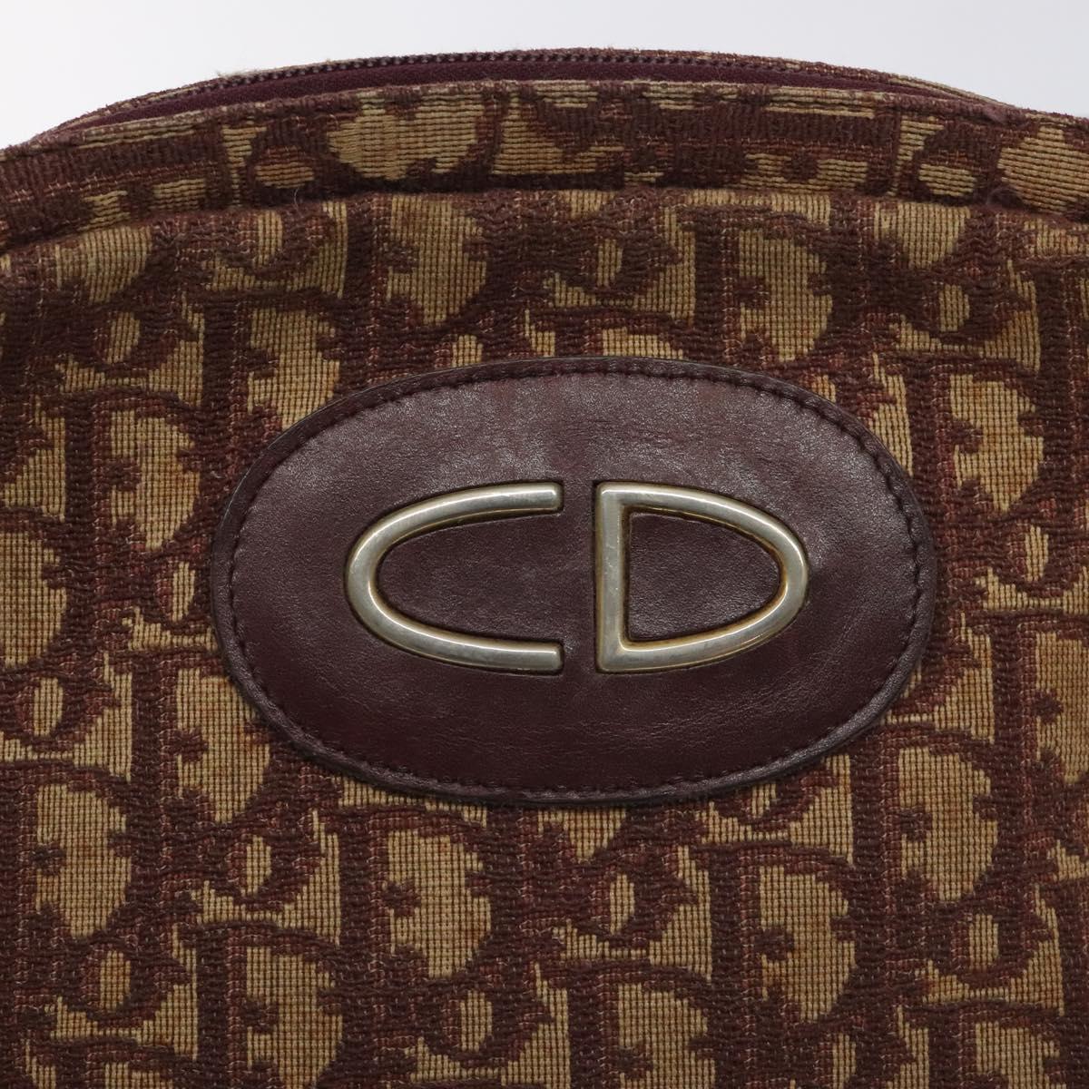 Christian Dior Trotter Canvas Shoulder Bag Red Auth 130911