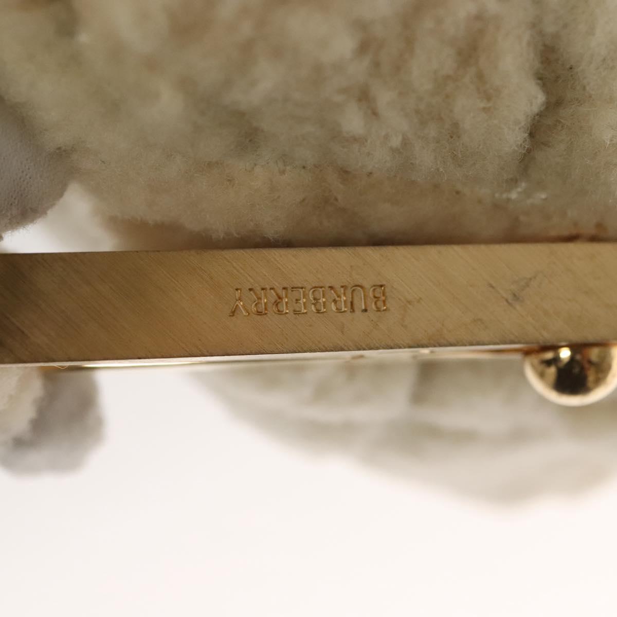BURBERRY Mini Peg Hand Bag Mouton 2way Beige Gold Auth 130913