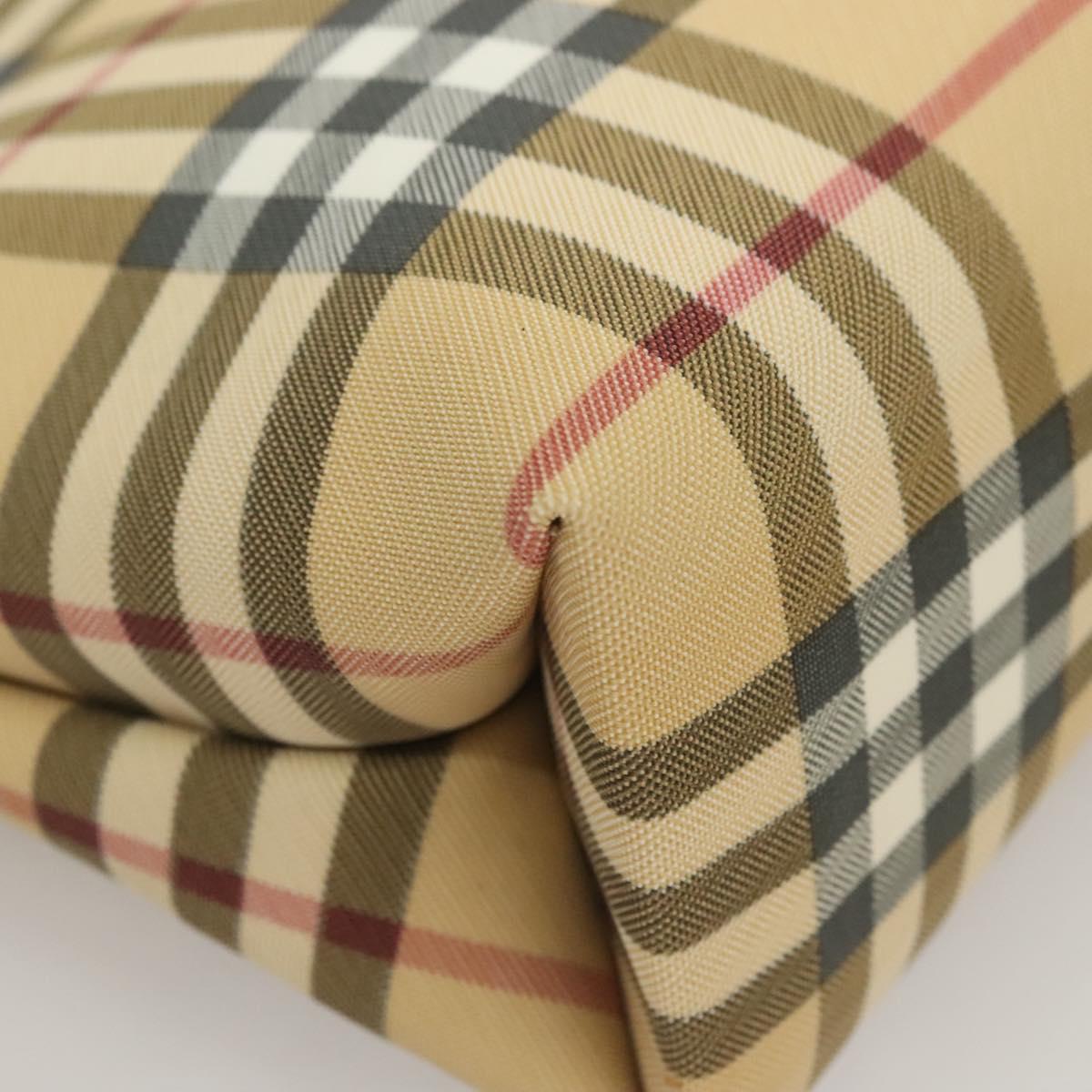 BURBERRY Nova Check Hand Bag PVC Beige Auth 130916
