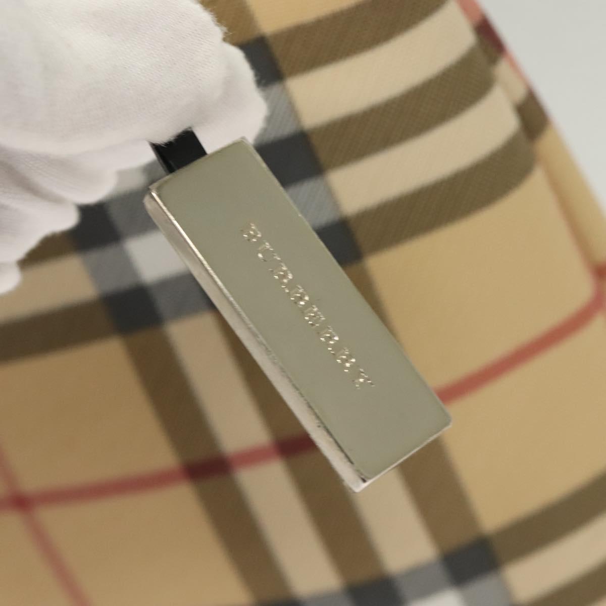 BURBERRY Nova Check Hand Bag PVC Beige Auth 130916