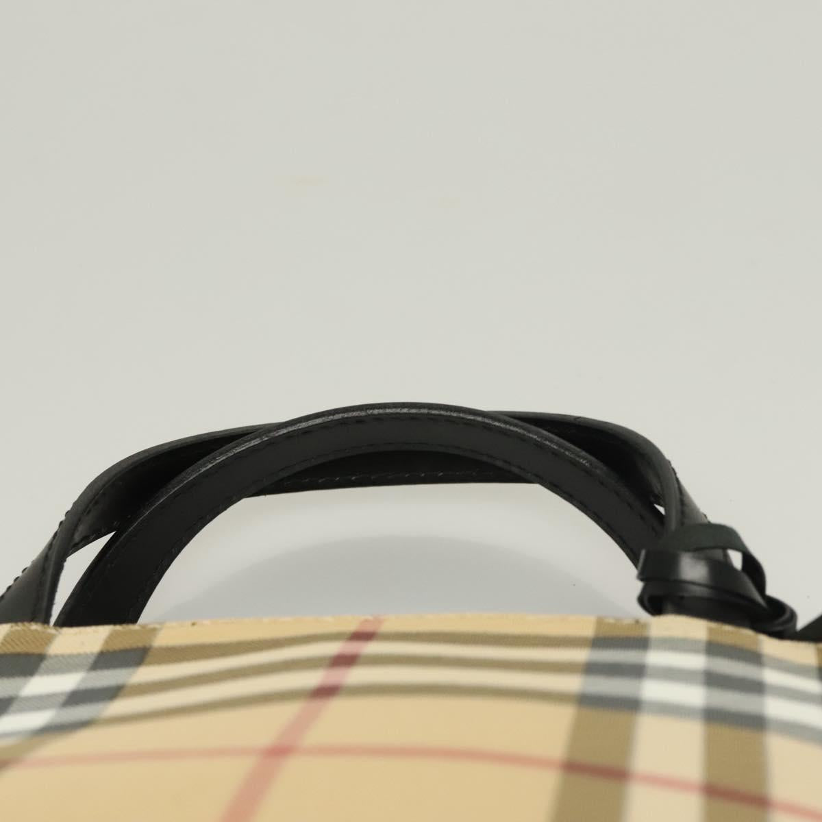 BURBERRY Nova Check Hand Bag PVC Beige Auth 130916