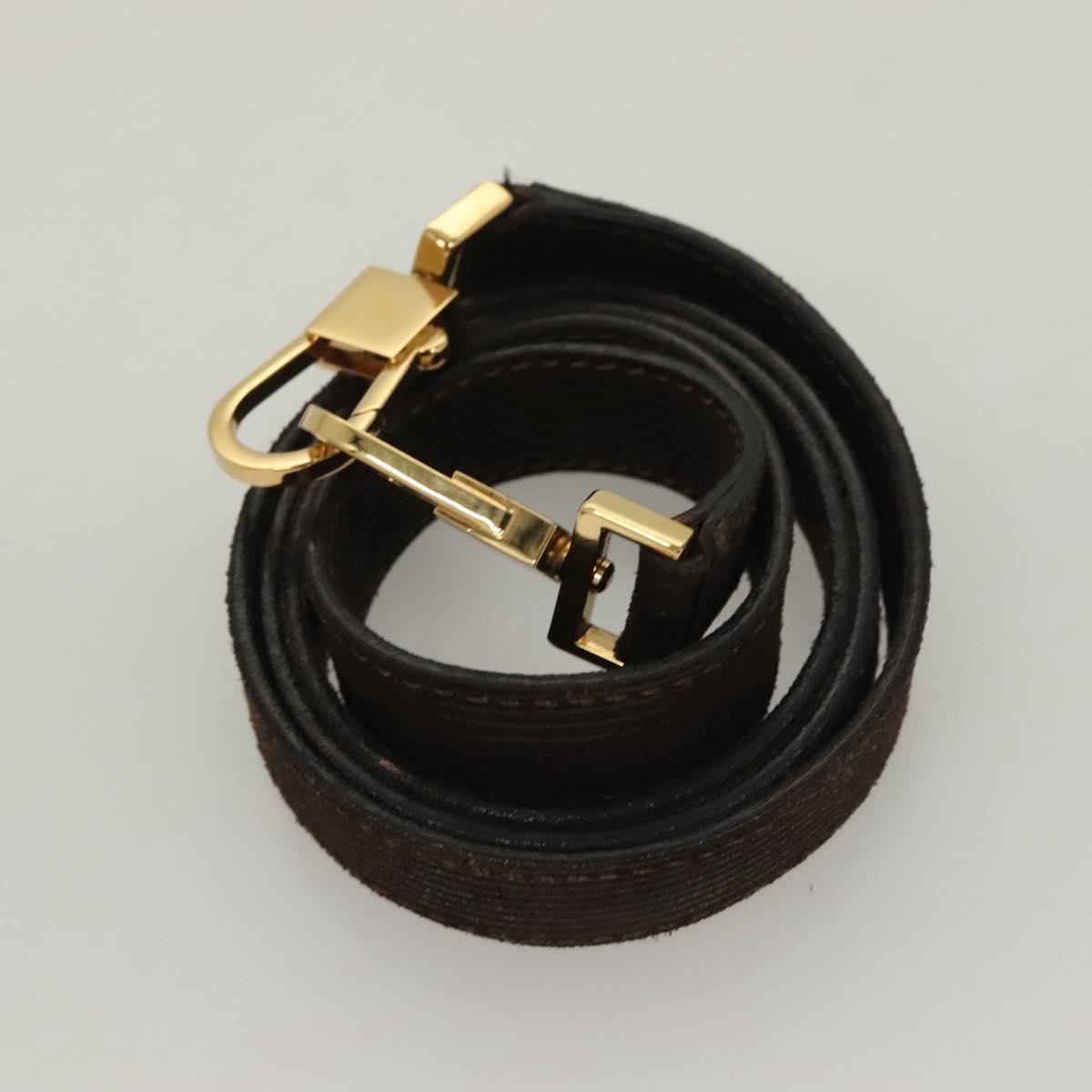 CELINE Hand Bag Leather 2way Brown Gold Auth 130917