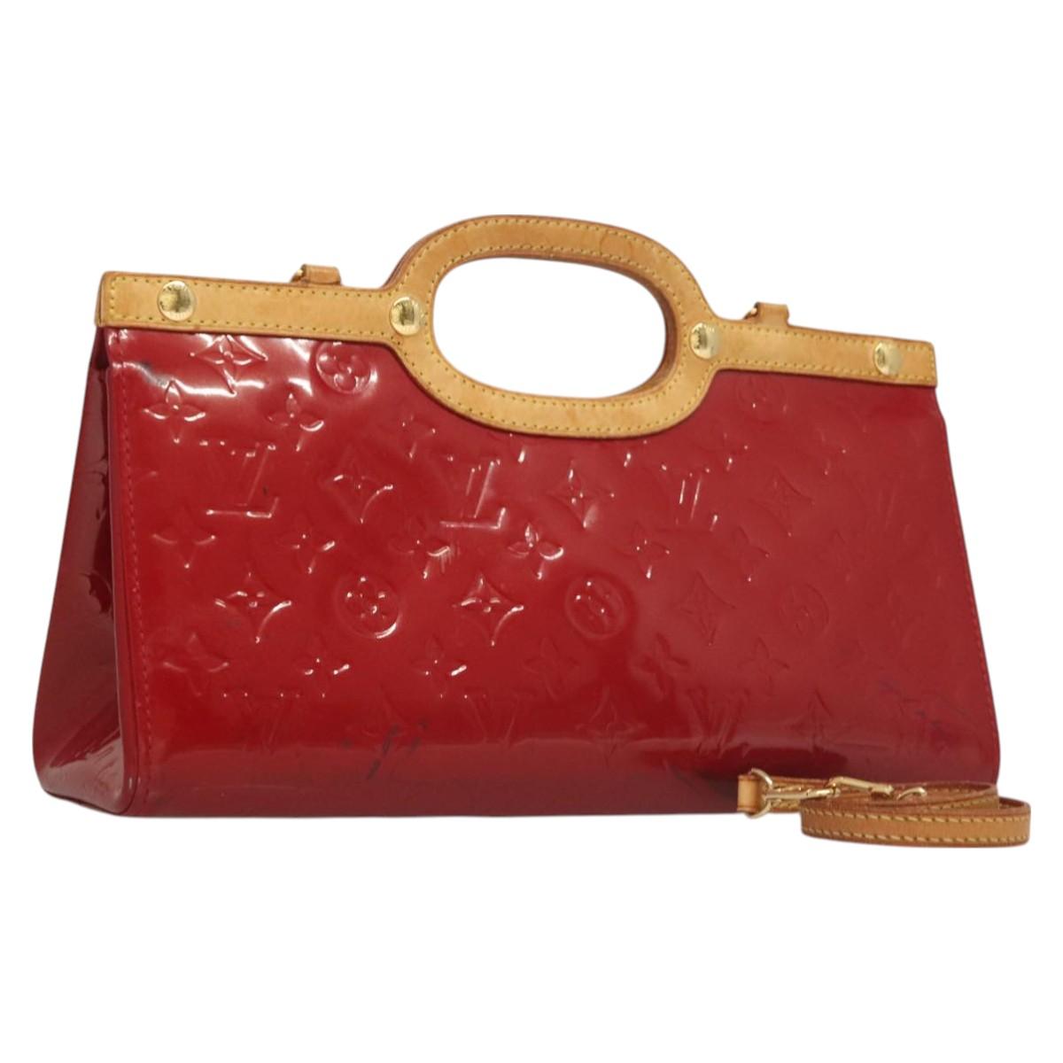 LOUIS VUITTON Monogram Vernis Roxbury Drive Hand Bag 2way Red M91987 Auth 130922
