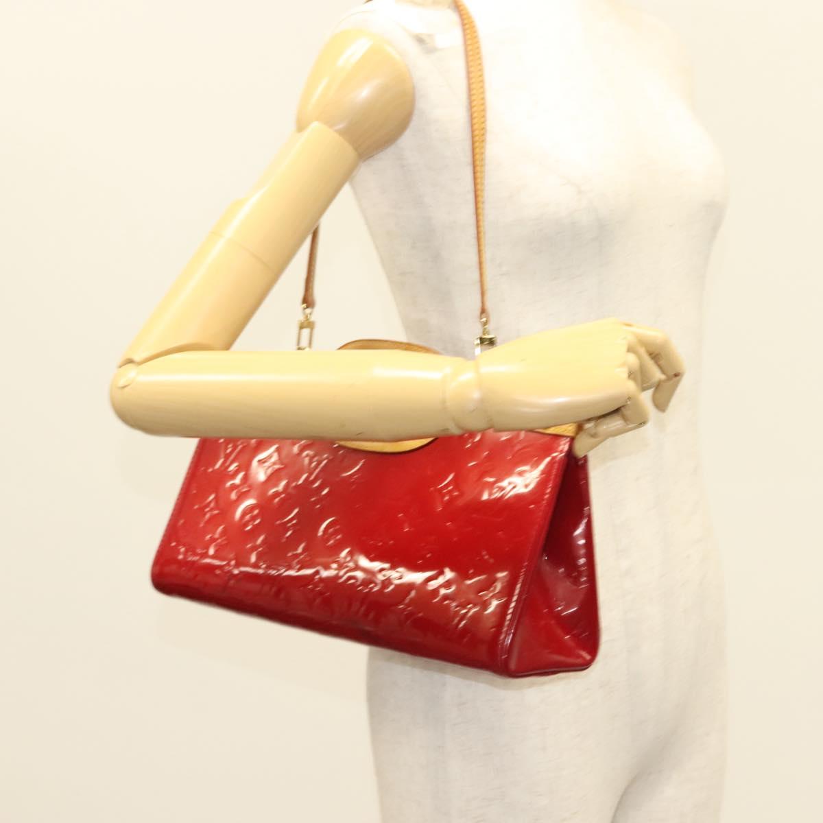 LOUIS VUITTON Monogram Vernis Roxbury Drive Hand Bag 2way Red M91987 Auth 130922