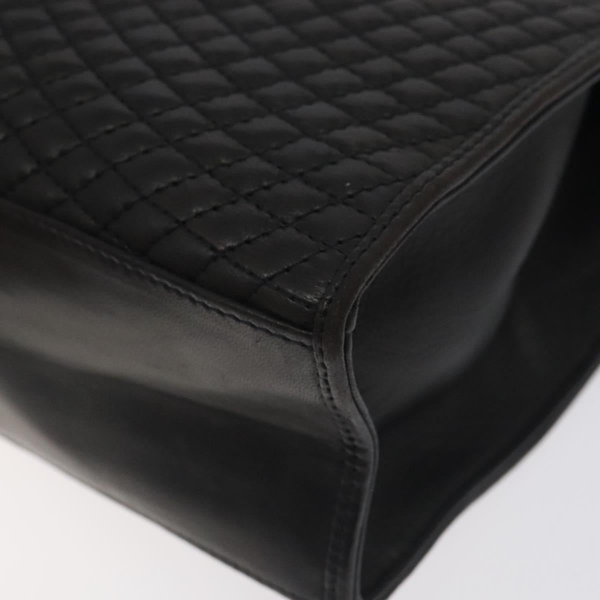 BALLY Hand Bag Leather Black Gold Auth 130931