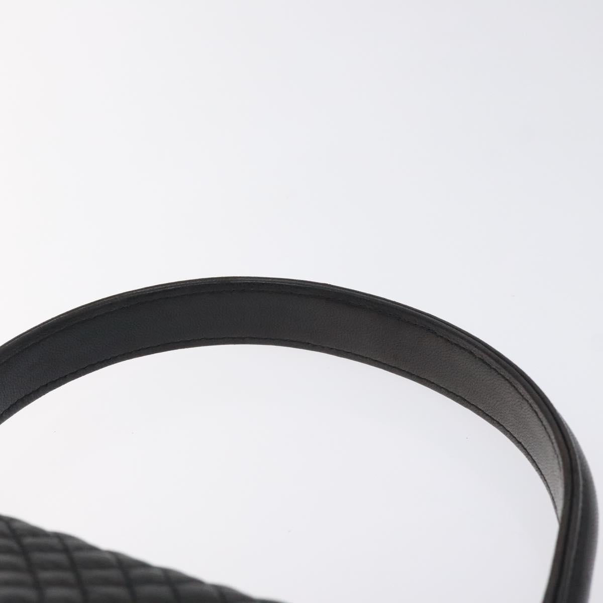 BALLY Hand Bag Leather Black Gold Auth 130931