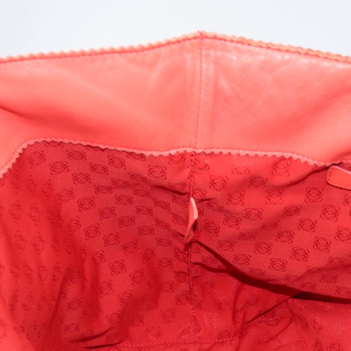 LOEWE Anagram Tote Bag Leather Orange Gold Auth 130963