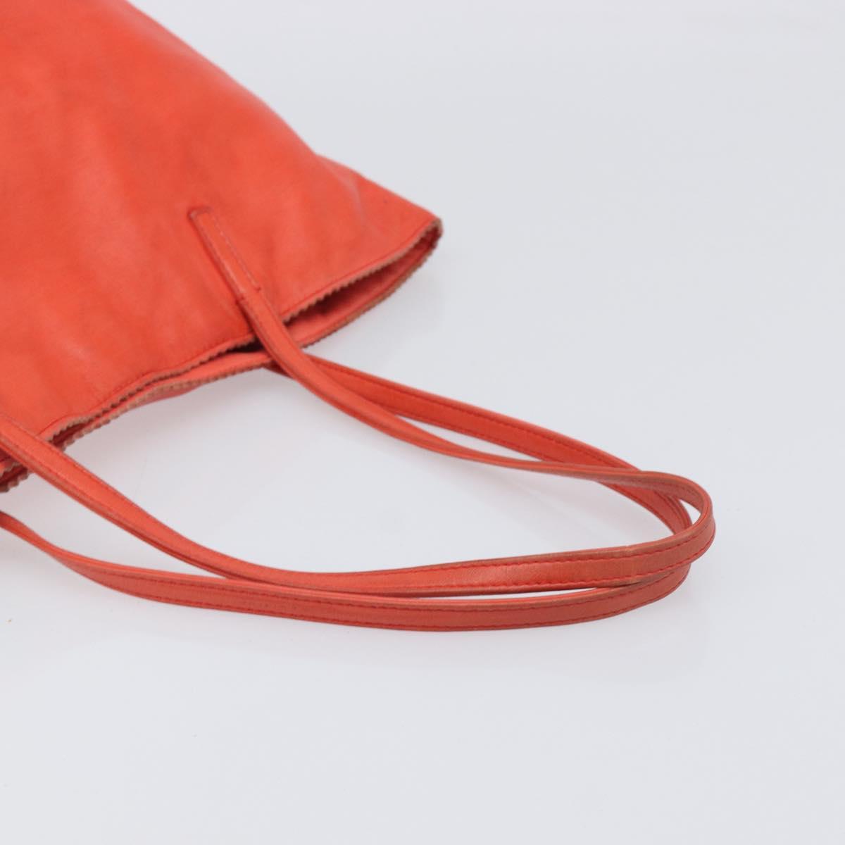 LOEWE Anagram Tote Bag Leather Orange Gold Auth 130963