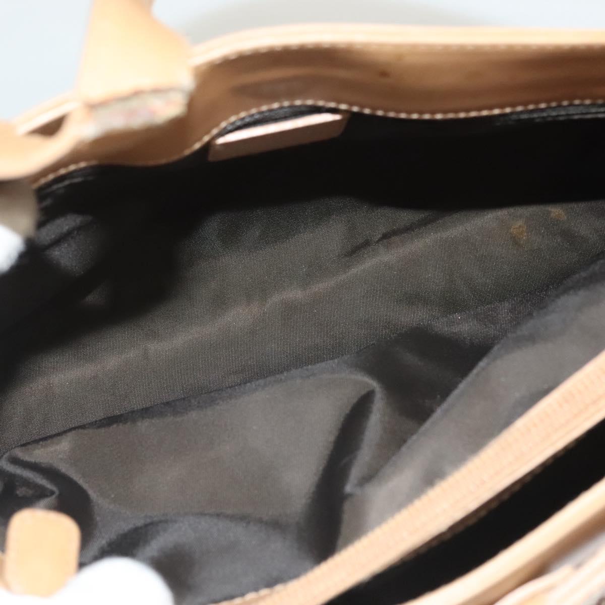 Christian Dior Trotter Canvas Hand Bag Brown Gold Auth 130976