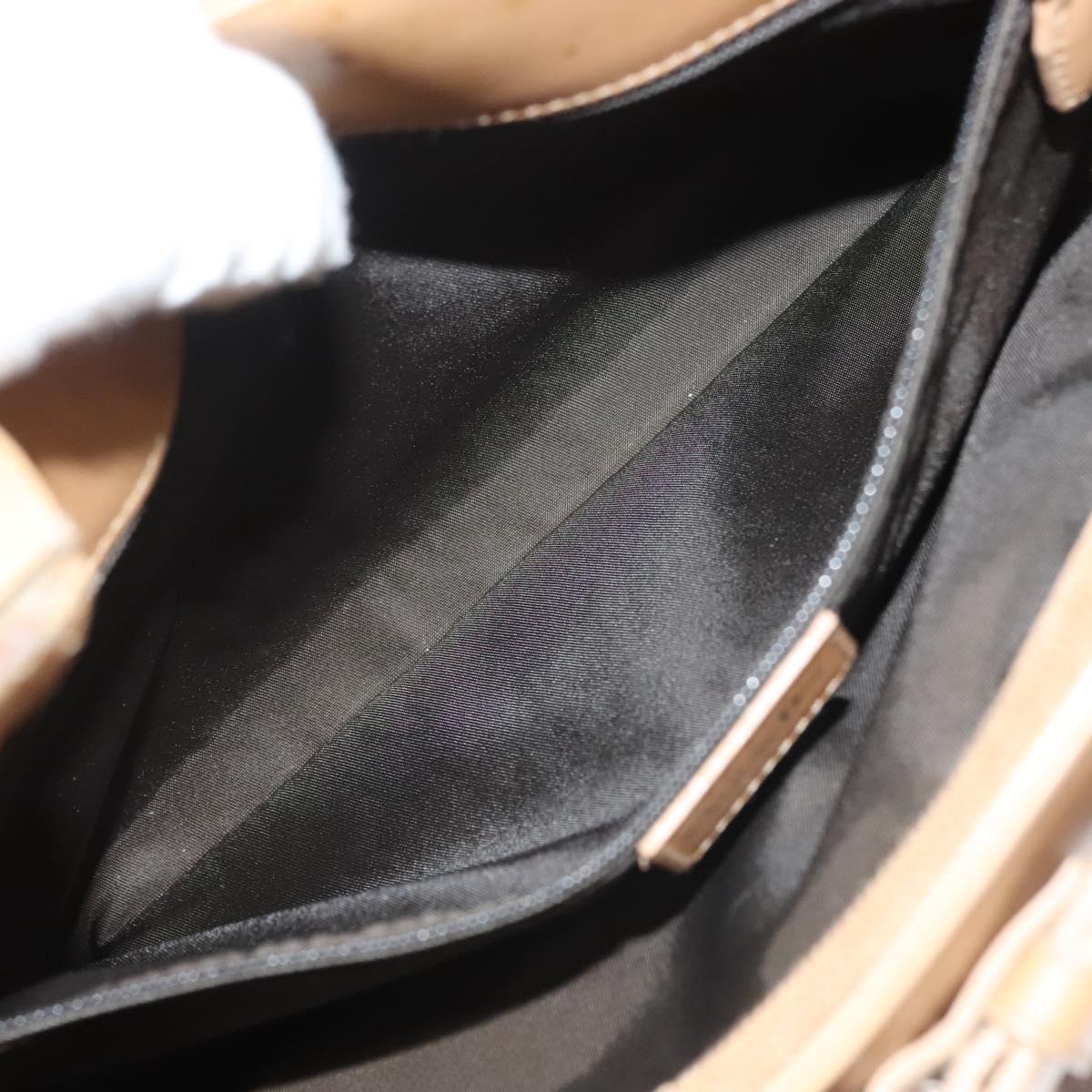 Christian Dior Trotter Canvas Hand Bag Brown Gold Auth 130976