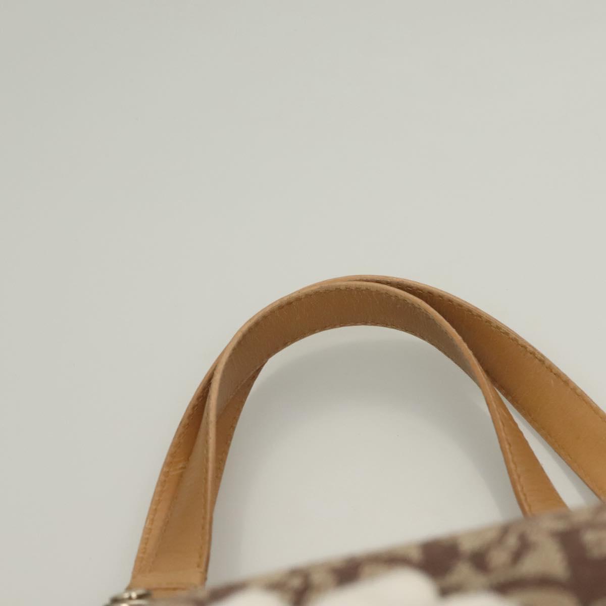 Christian Dior Trotter Canvas Hand Bag Brown Gold Auth 130976