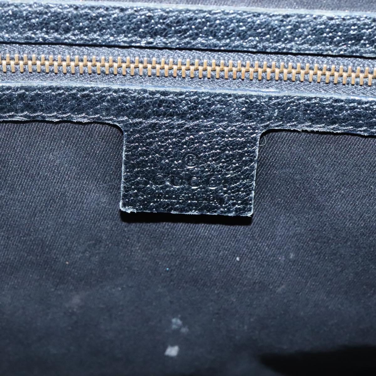 GUCCI GG Canvas Hand Bag Black Gold 120895 Auth 130978