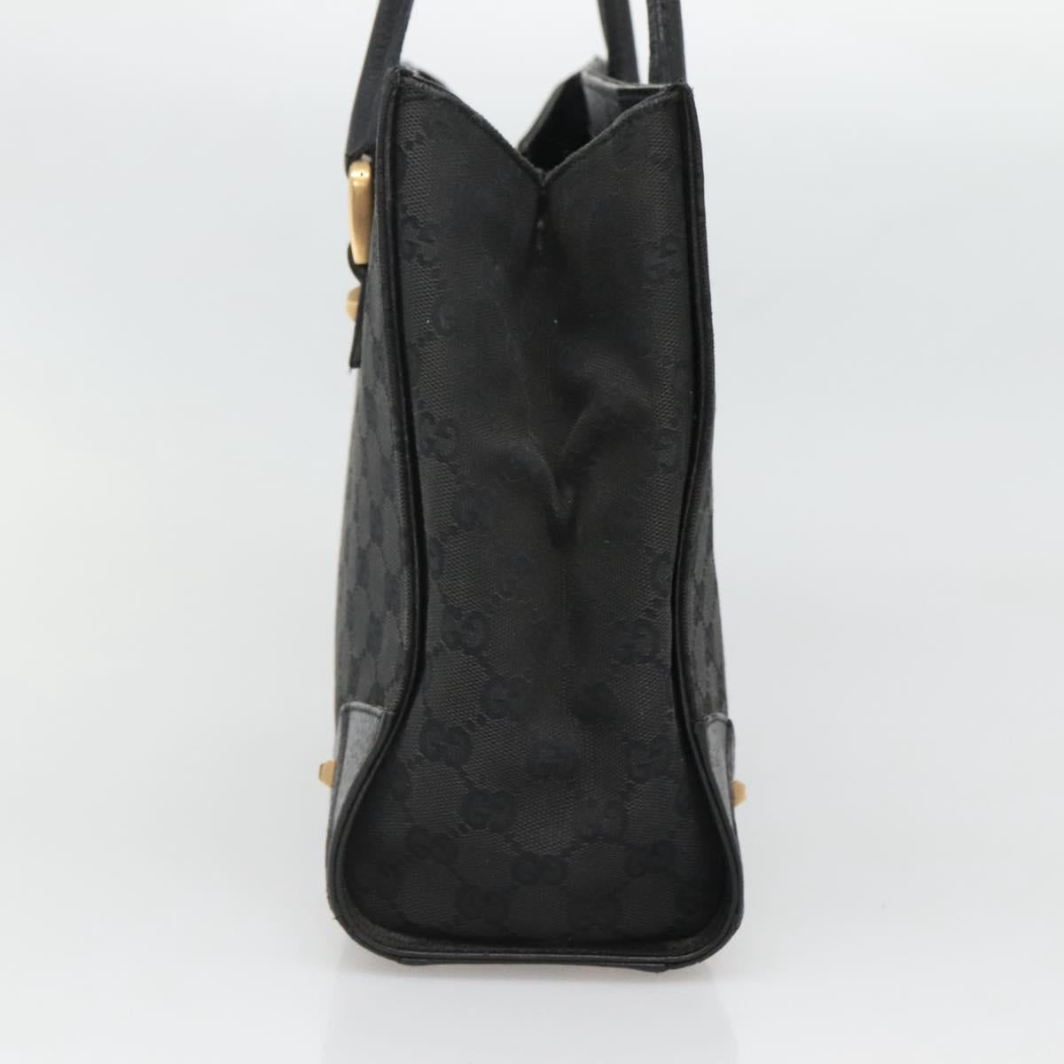 GUCCI GG Canvas Hand Bag Black Gold 120895 Auth 130978