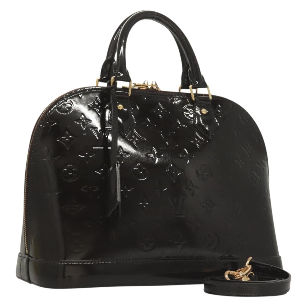 LOUIS VUITTON Monogram Vernis Alma PM Hand Bag Rouge Favist M91691 Auth 130988