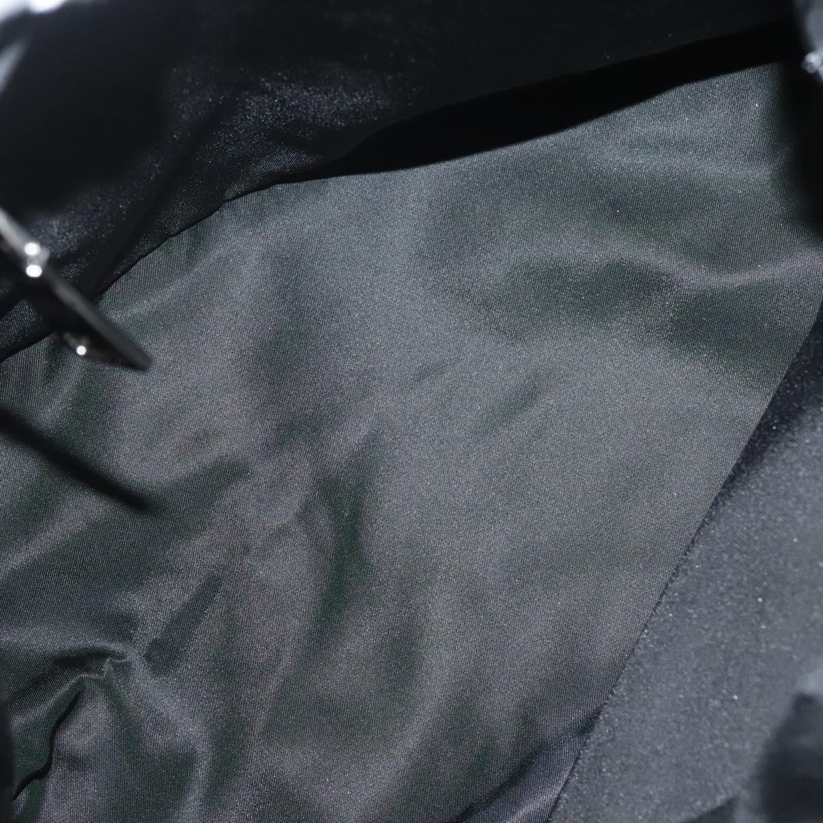 PRADA Hand Bag Nylon Black Silver Auth 130993