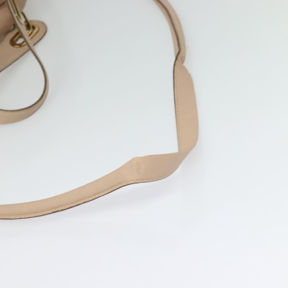 Chloe Paraty Hand Bag Leather 2way Beige Gold Auth 131001