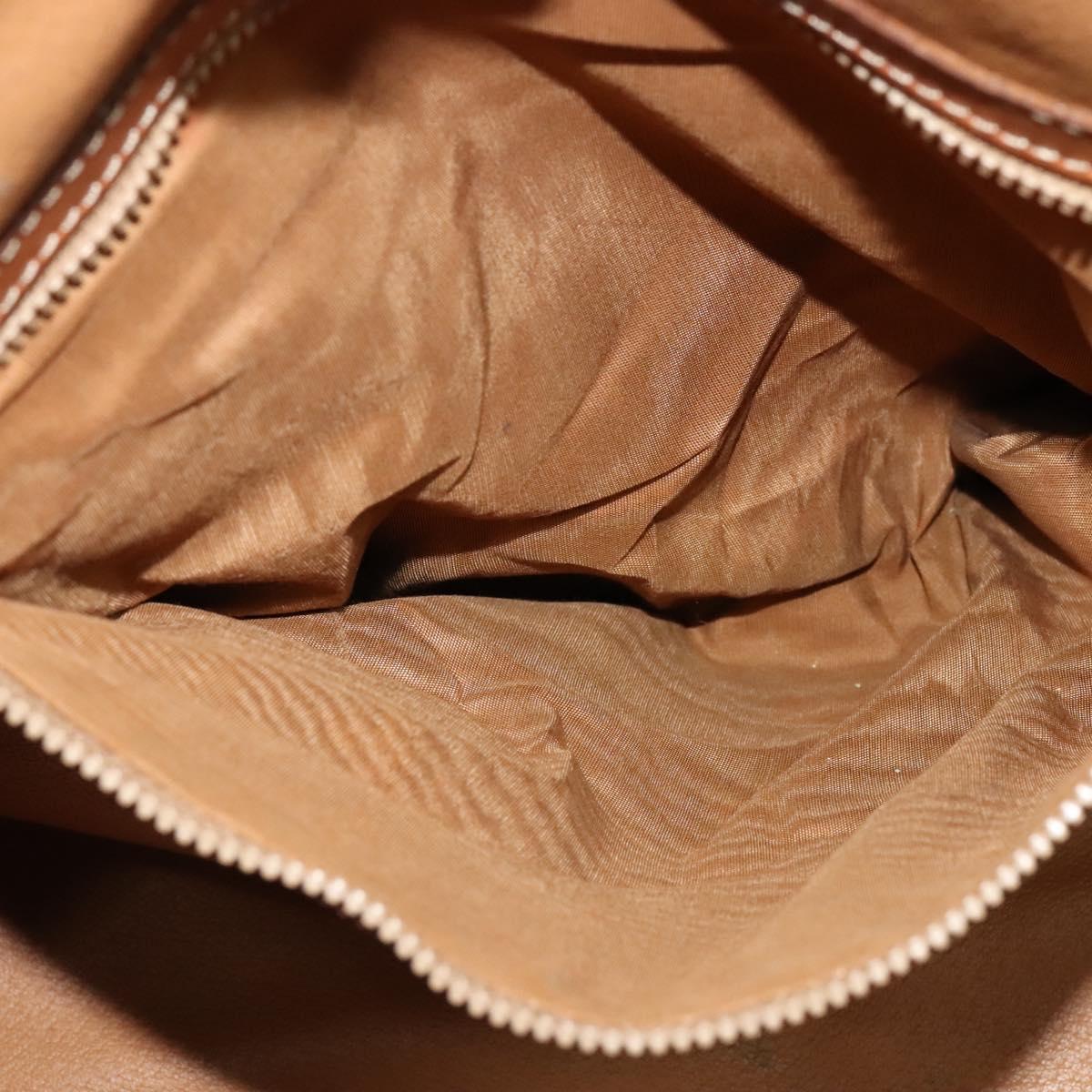 CELINE Macadam Canvas Hand Bag PVC Leather 2way Brown Gold Auth 131004