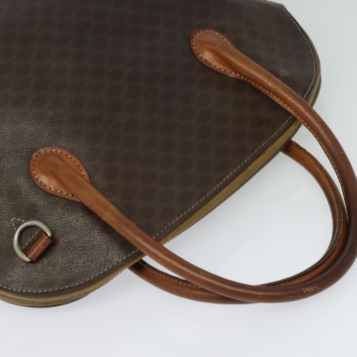 CELINE Macadam Canvas Hand Bag PVC Leather 2way Brown Gold Auth 131004