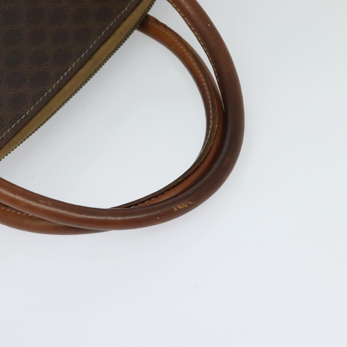 CELINE Macadam Canvas Hand Bag PVC Leather 2way Brown Gold Auth 131004